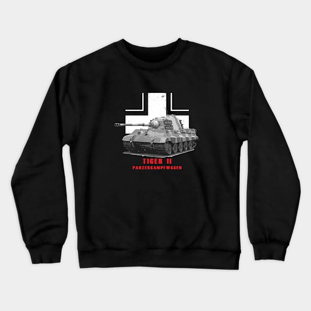 Panzerkampfwagen Tiger II Military Tank WW2 Crewneck Sweatshirt by Jose Luiz Filho